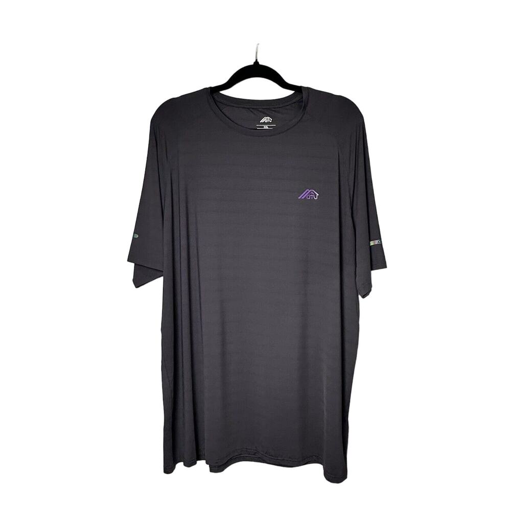 OTU Men’s Shirt Charcoal Gray Short Sleeve Crewneck Breathable Workout Size XXL